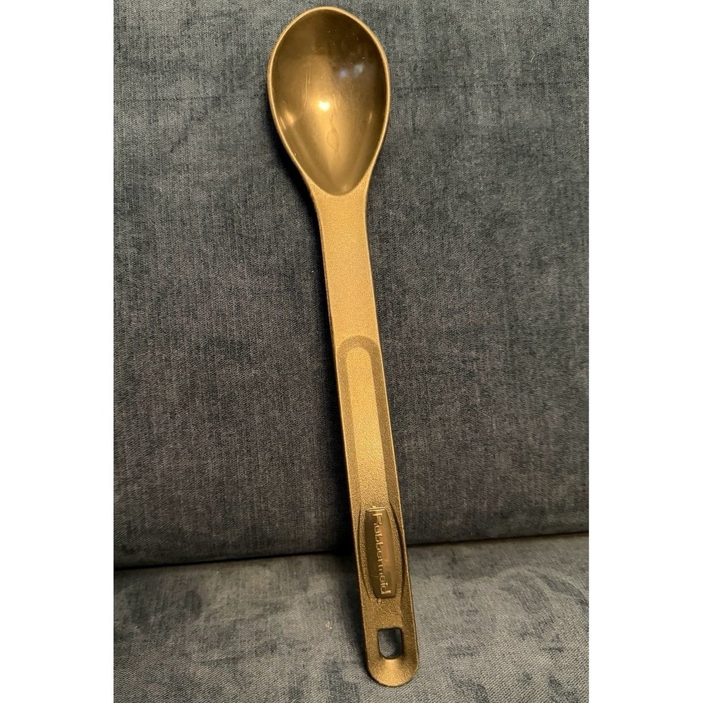 Vintage Rubbermaid Black Plastic Serving Cooking Spoon 1973 Kitchen Utensil